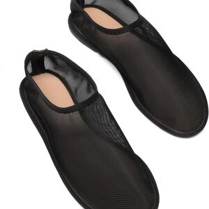 On Trend! Black Mesh Ballet Flats